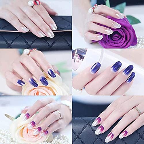 14 Sheets Nail Stickers Color Shine Full Nail Wraps Gel Nail Glitter Gradient