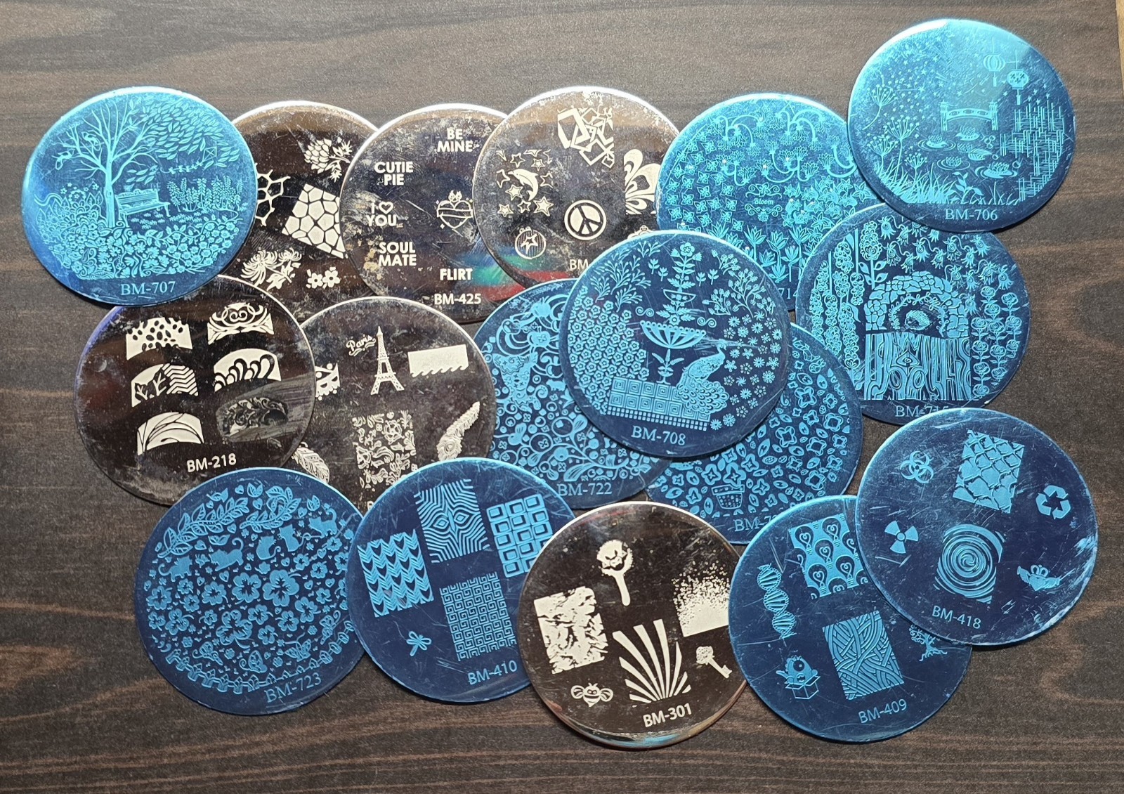 17 Bundle Monster Maniology B.M.C Nail Stamp Plates LOT Collection