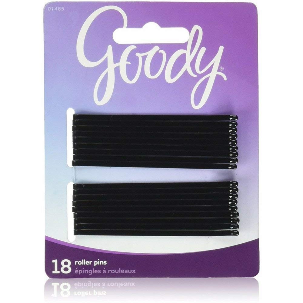 Goody Black Roller Pins (3 inches 18 each) 18 Count (Pack of 2),