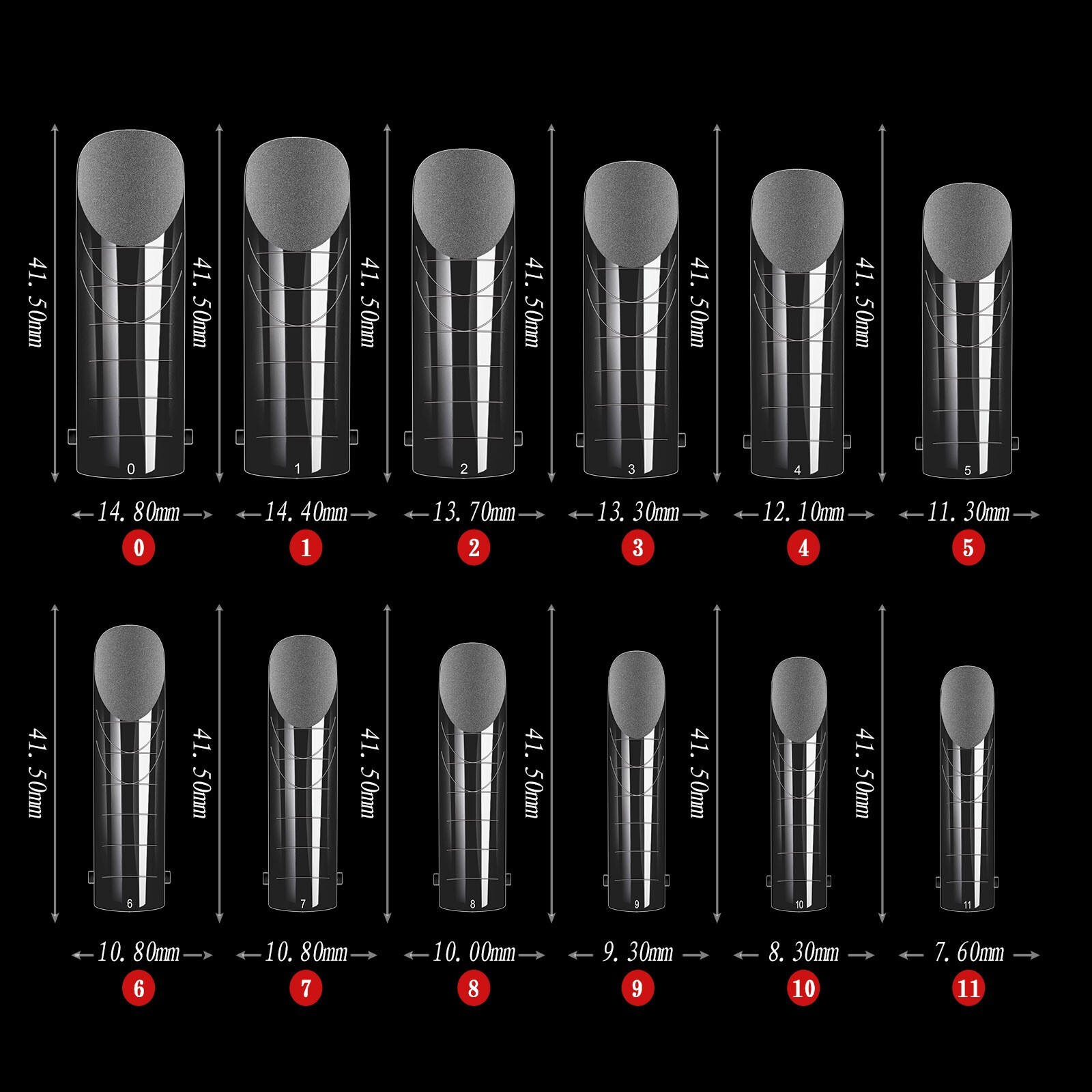 120pcs Coffin Extra long Nail Forms Nail Quick Building Gel Mold Tips Extension