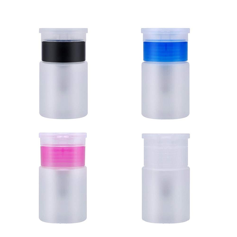 4 Pieces 60ml Push Down Empty Pump Dispenser Bottle Nail 4 Count (Pack of 1)