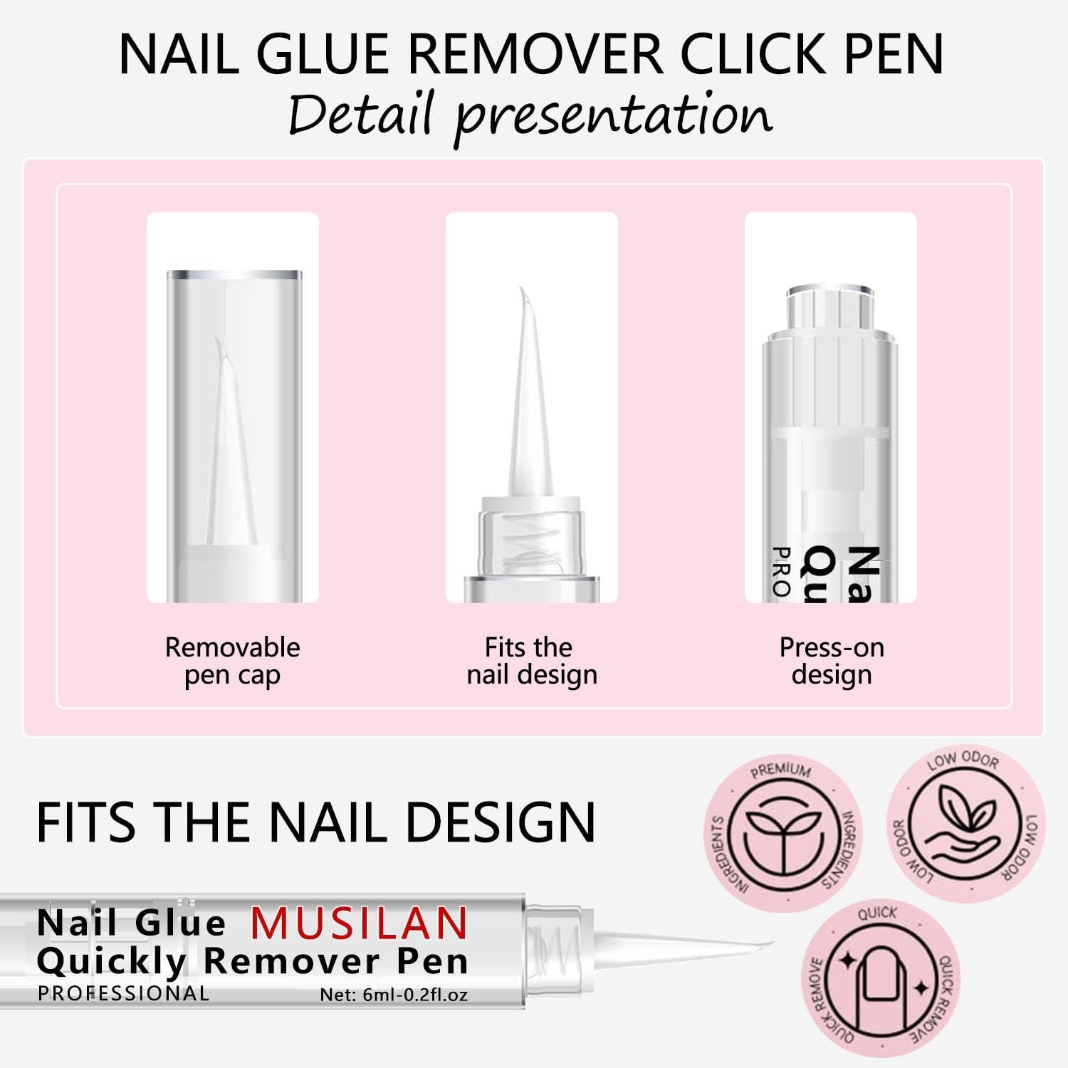 3 IN 1 Nail Glue Remover,3PCS 6ML Remover Pen For Press On…