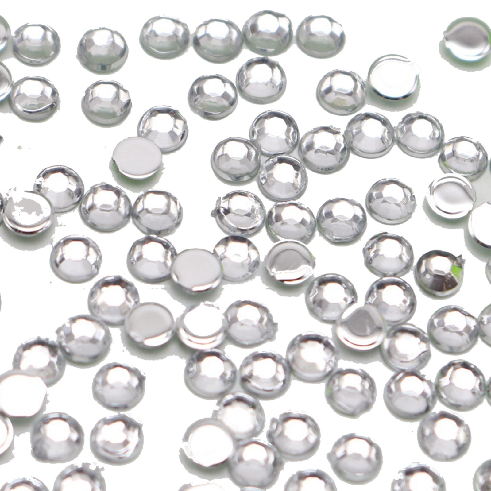 2000 Clear Acrylic Faceted Round Flatbacks Rhinestone Gems 3mm 12ss Nail Art