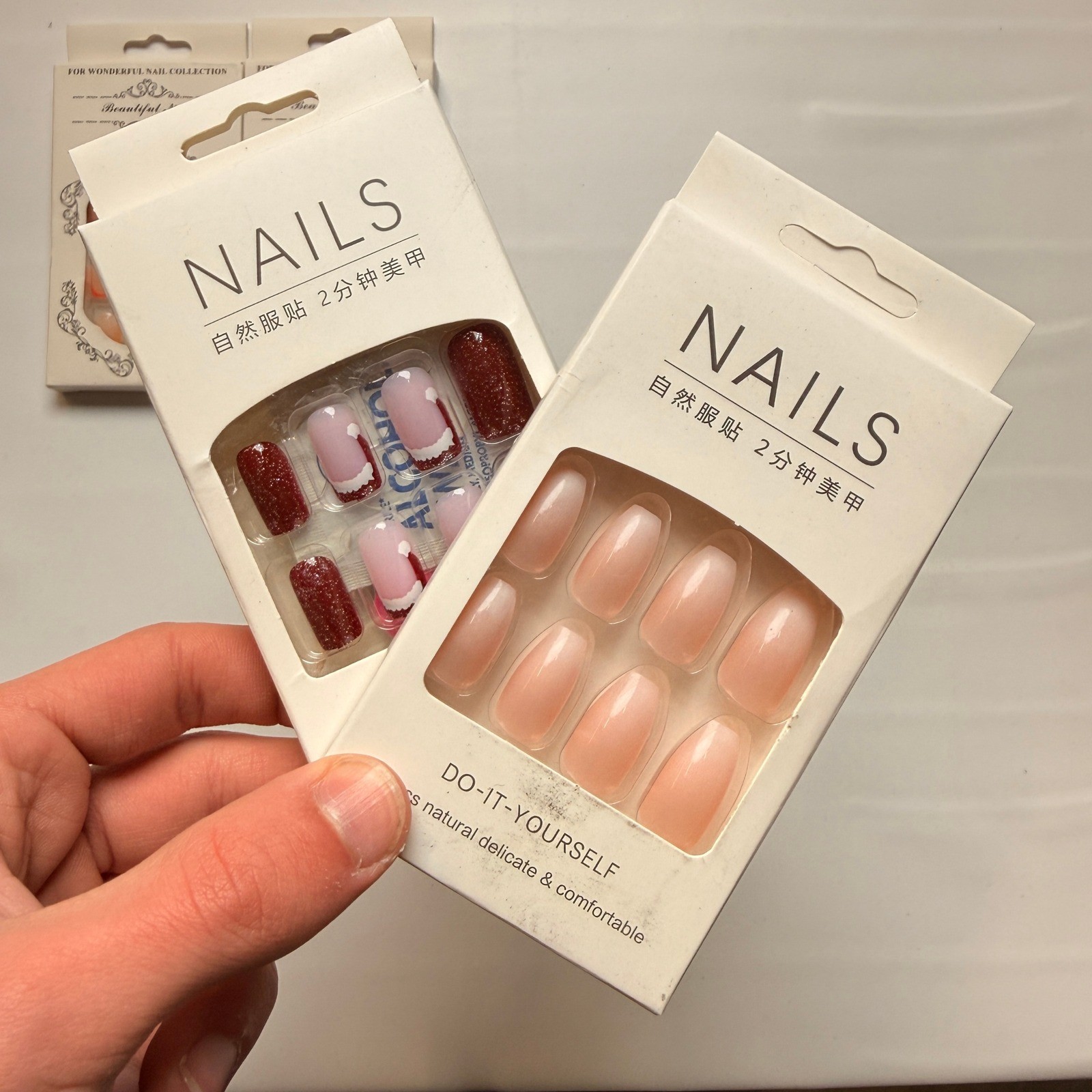 Lot of 10 Pack of 24 New False Press On Nails Assorted Designs and Colors №N40