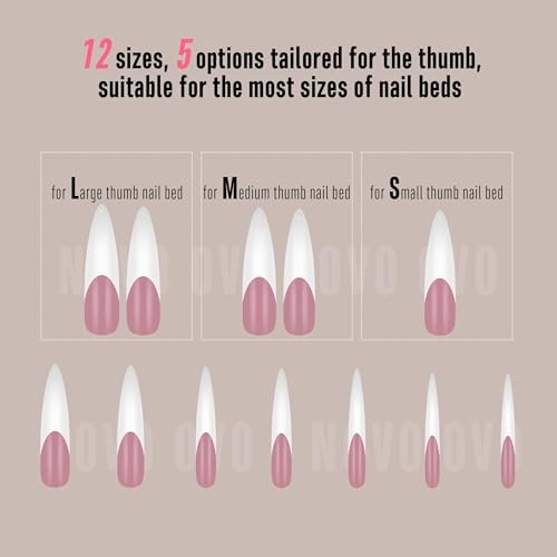 Halloween XXL Curved Stiletto XXL Stiletto Almond Curved Berry Pink French Tip
