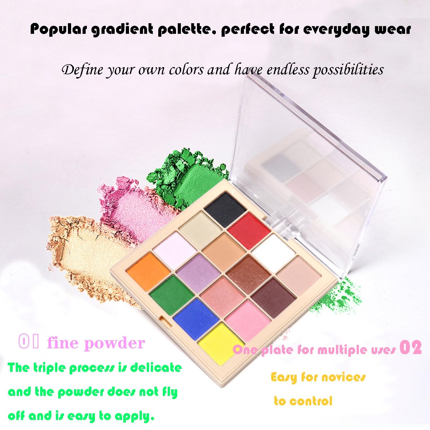 16 Color Nail Pigment Powder Set Create Stunning Ombre Nail Art with Glittery…