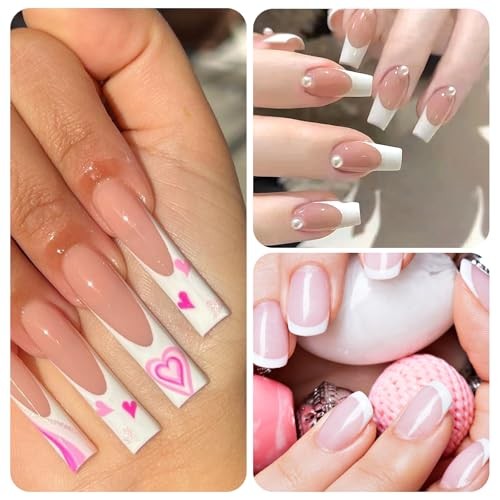 64 Sheets French Tip Nail Guides French Tip Nail Art Stickers Wave Lines Self