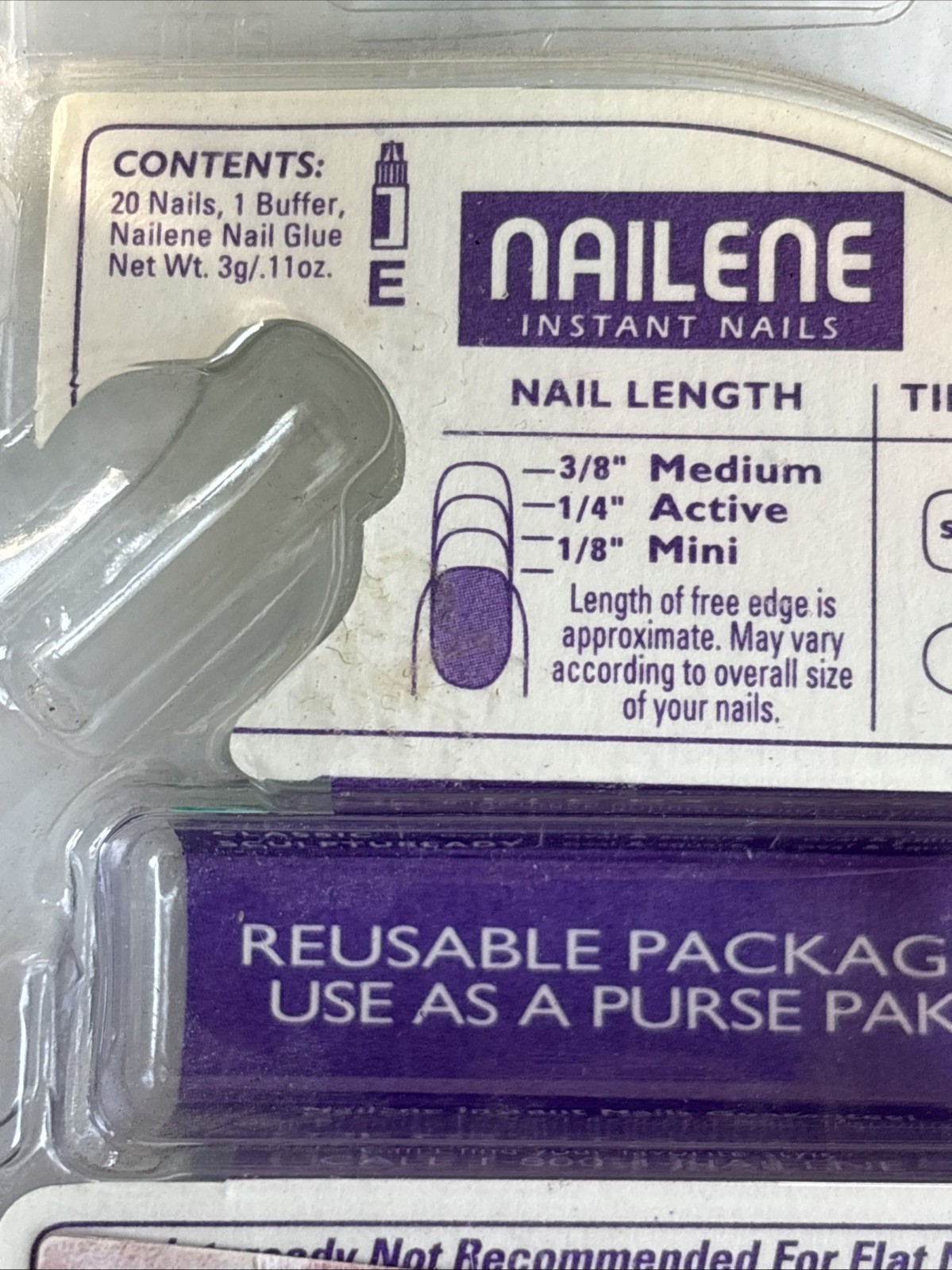 NAILENE SCULPTUREADY MINI 1/8” OVAL STRONG THICK 20 NALS! # 77071 With Glue NOS