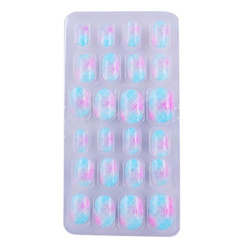 120 Pcs 5 Pack Children Acrylic Fake Nails Press on Multicolor Gradient Series