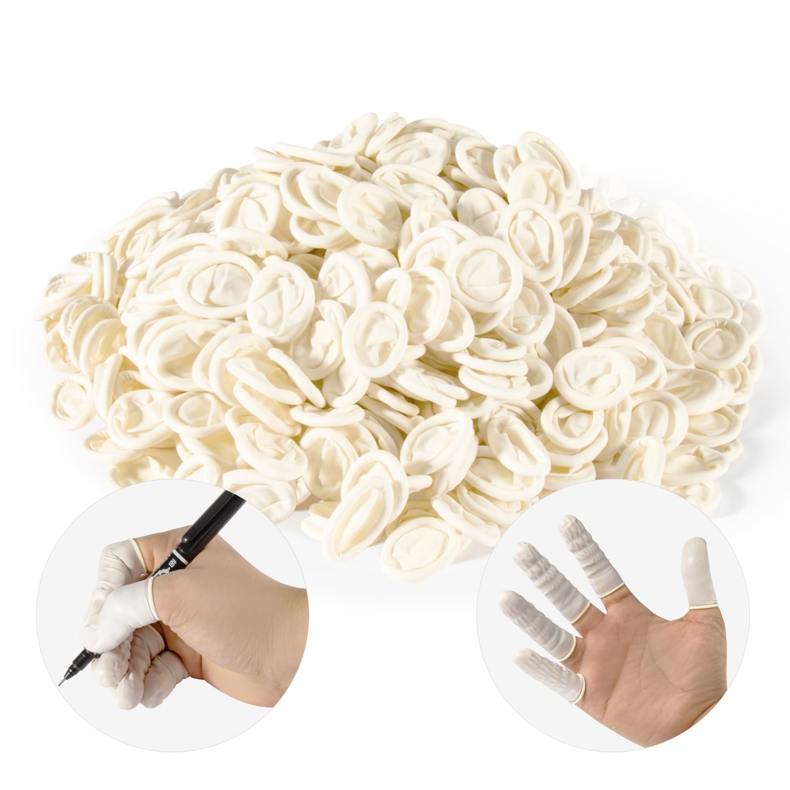 Disposable Finger Cots Rubber Fingertips Thumb Cover for Nail Art Tattoo