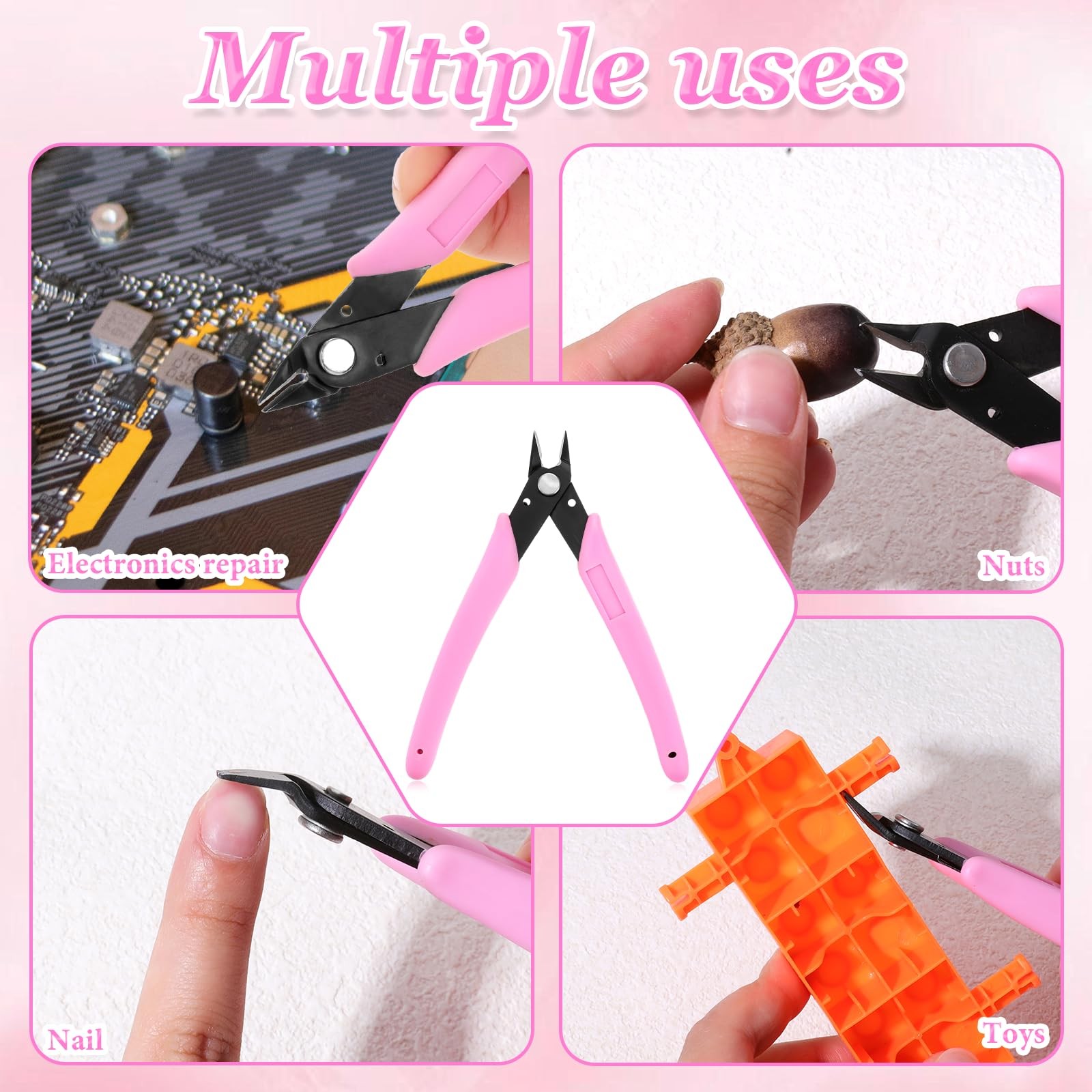 Rhinestone Remover, Pink 5″ Remover Nipper, Metal Nail Art