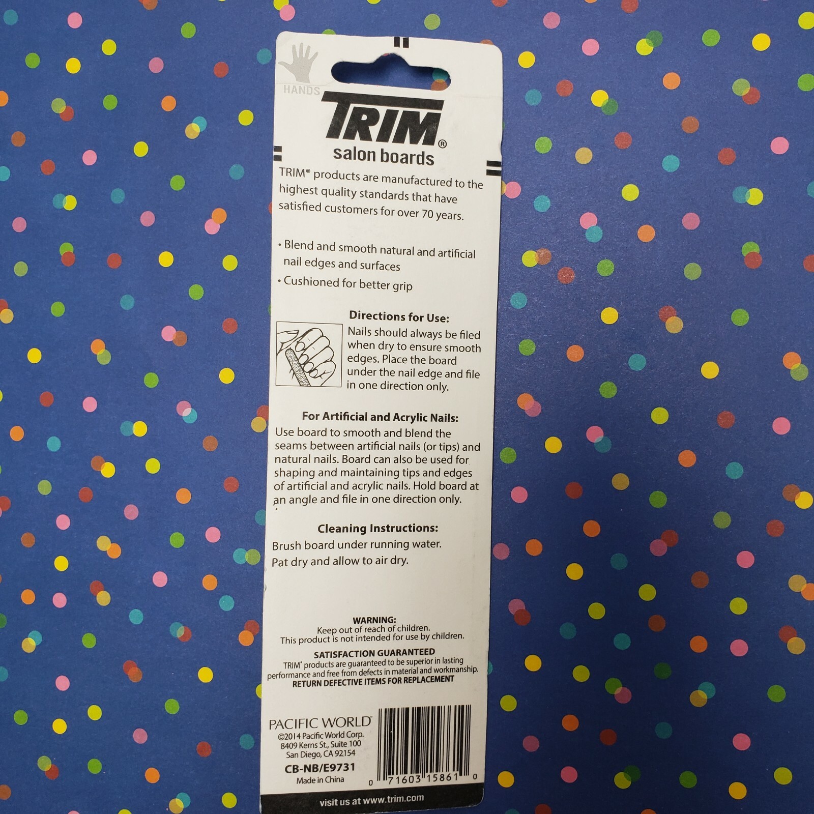 TRIM Salon Boards HEAVY DUTY 100 GRIT; MED 180 GRIT Nail File/Emery Board #15861