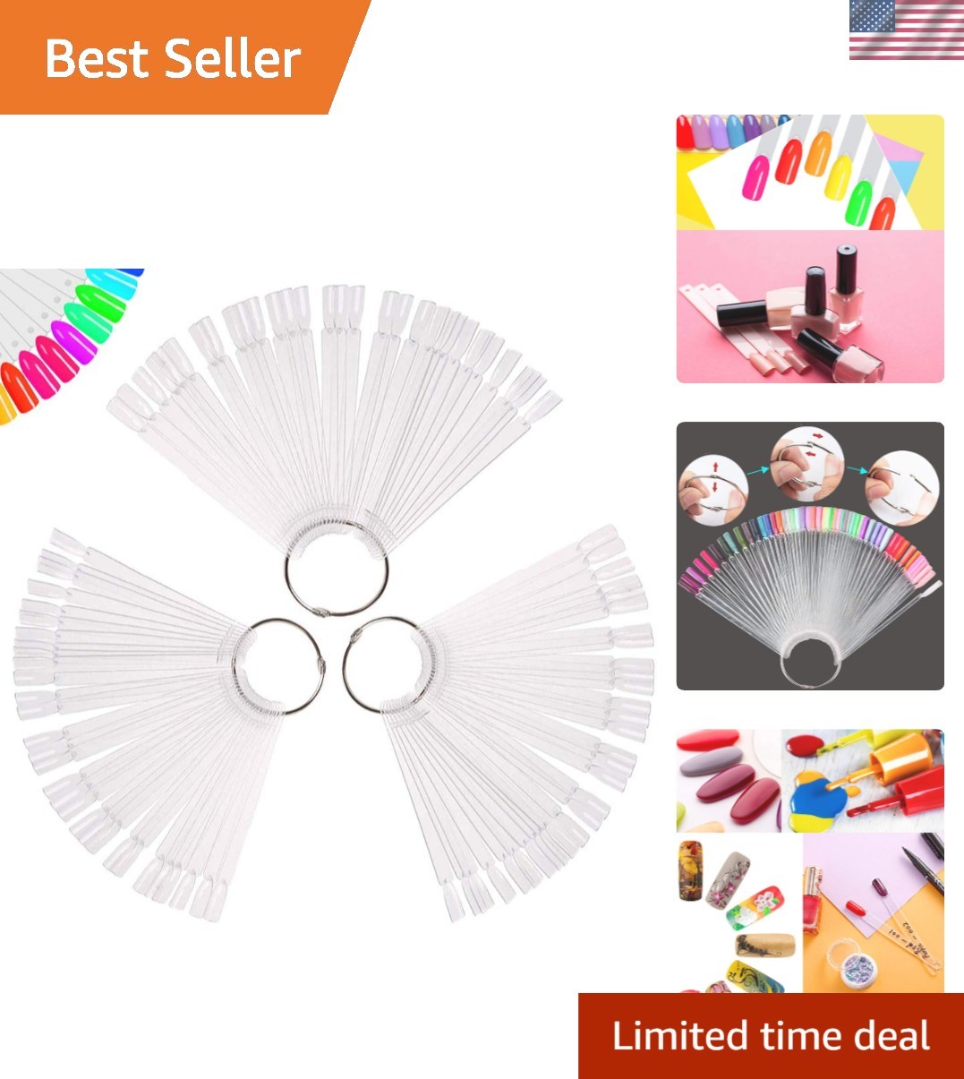 150 Clear Nail Polish Swatch Tips – Fan Shape for Accurate Color Representation