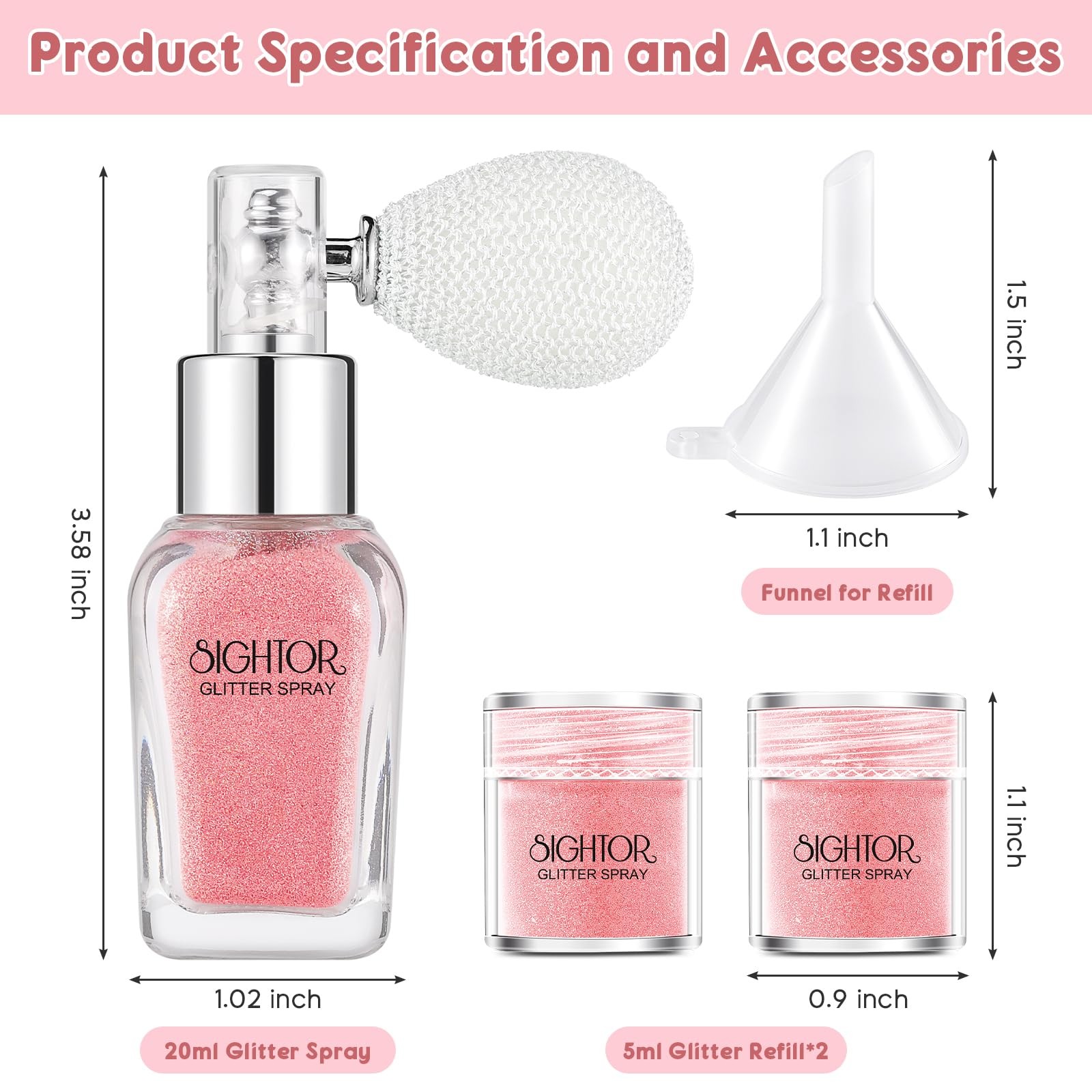 Body Glitter Spray, 30ML Shiny Spray for Body Hair Face Clothing, Highlighter…