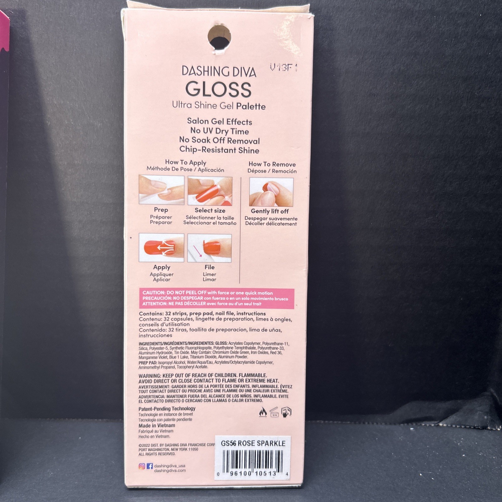 Dashing Diva Gloss 32 Gel Nail Strips Set/4 Pkgs NEW