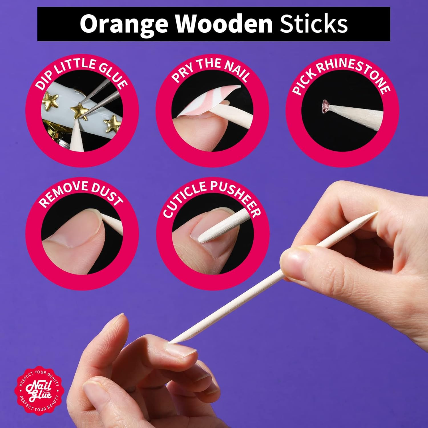 Nail Glue for Press Ons, 3 Pack Best Nail Glue for Gel Tips with Nail Files, Sup