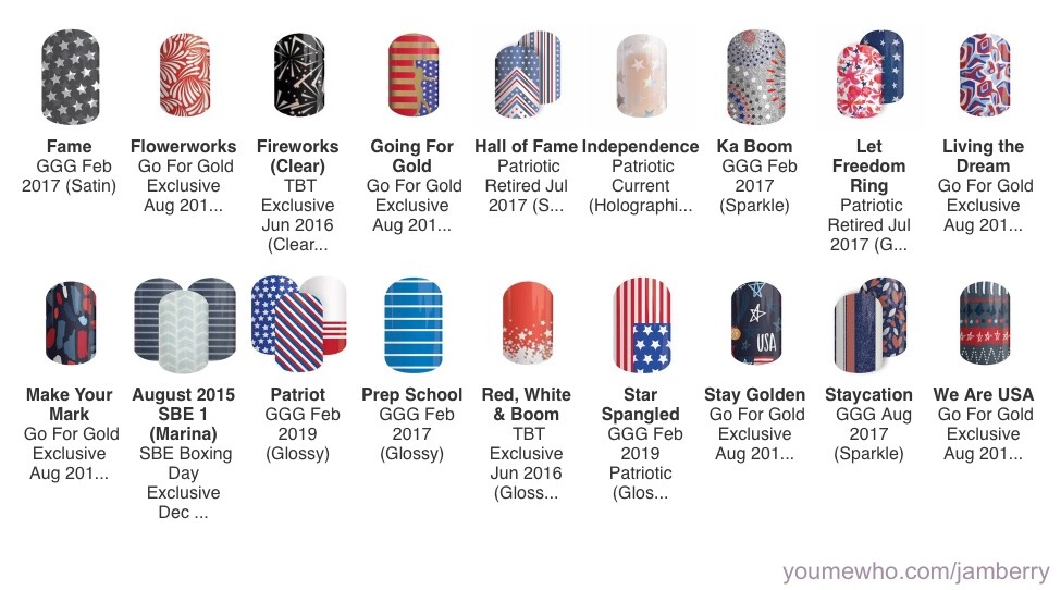 Jamberry 4th of July & Americana Nail Wraps – Half Sheets – Free Shipping!
