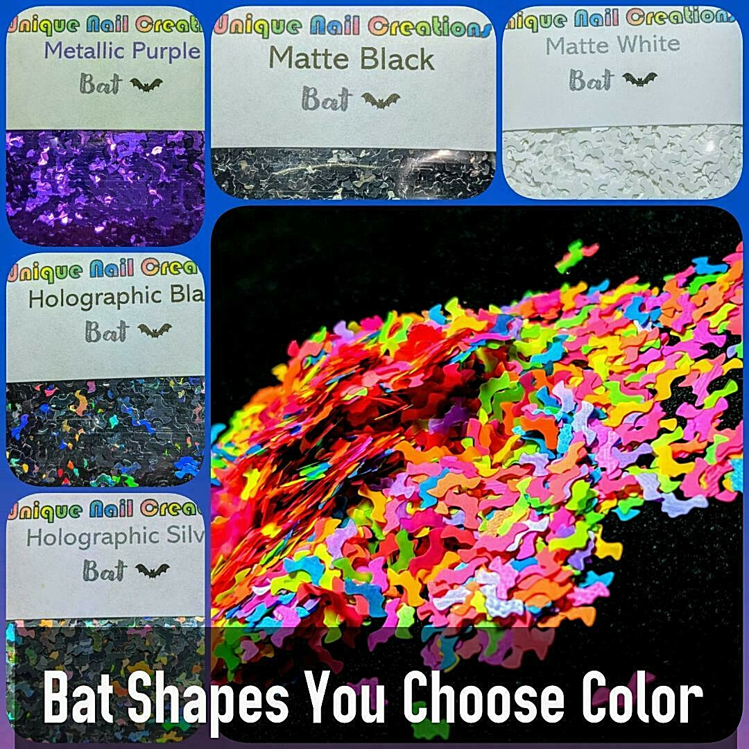 BAT Shape Glitter~U CHOOSE~Nail•Acrylic•Gel•Body Art•Face•Festival•Crafts