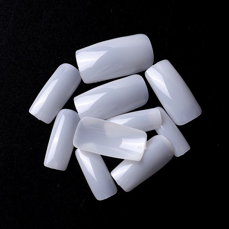 500 pcs Natural Square Fake Nails Full Cover Artificial False Nail Tips 10 Sizes
