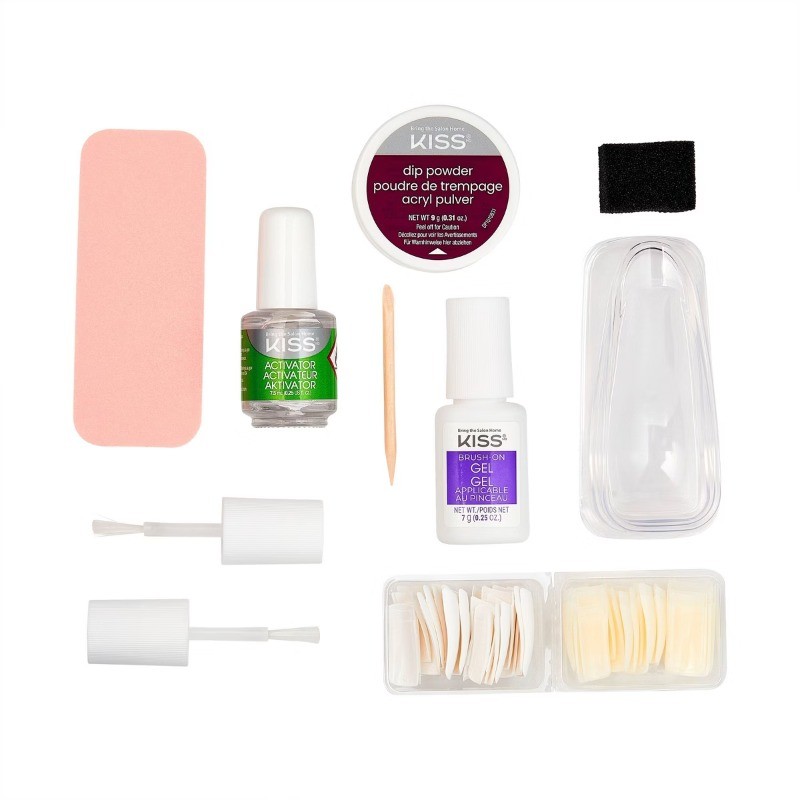 l Salon Dip Manicure Kit – Dipping Powder & 40 Fake Nails – 49ct