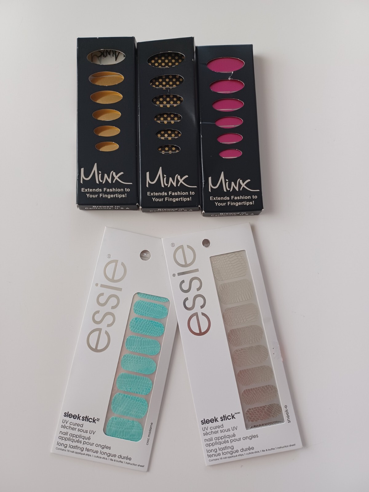 Essie & Minx Foil Nail Cover Nail Art Sticker Manicure Wraps Lot of 6 packages