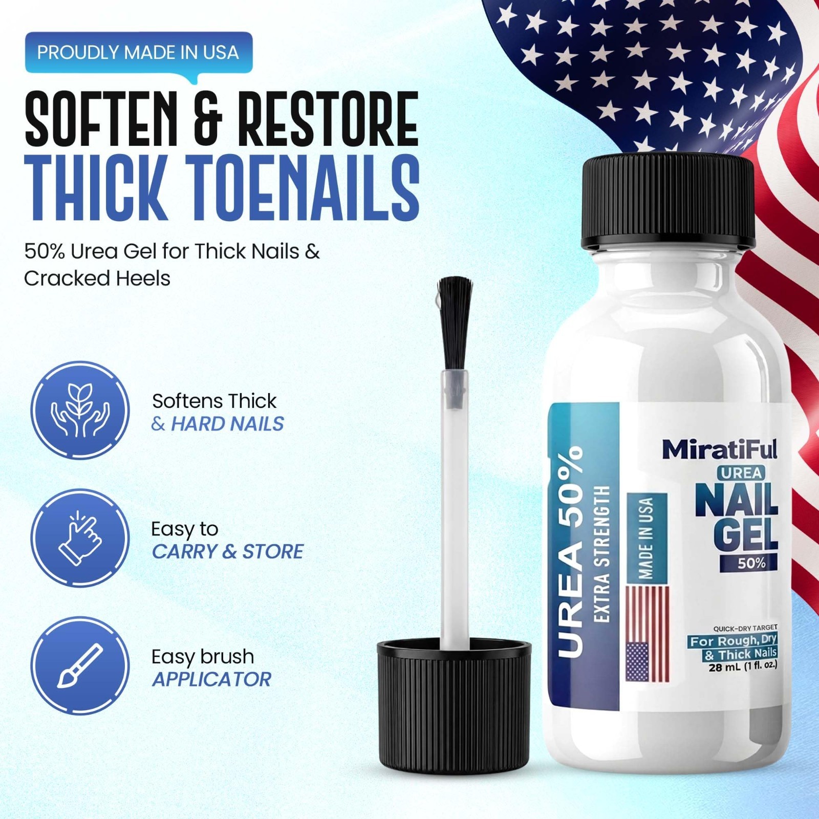 50% Urea Nail Gel for Thick Toenails & Calluses – Softens, Exfoliates, Quick-Dry