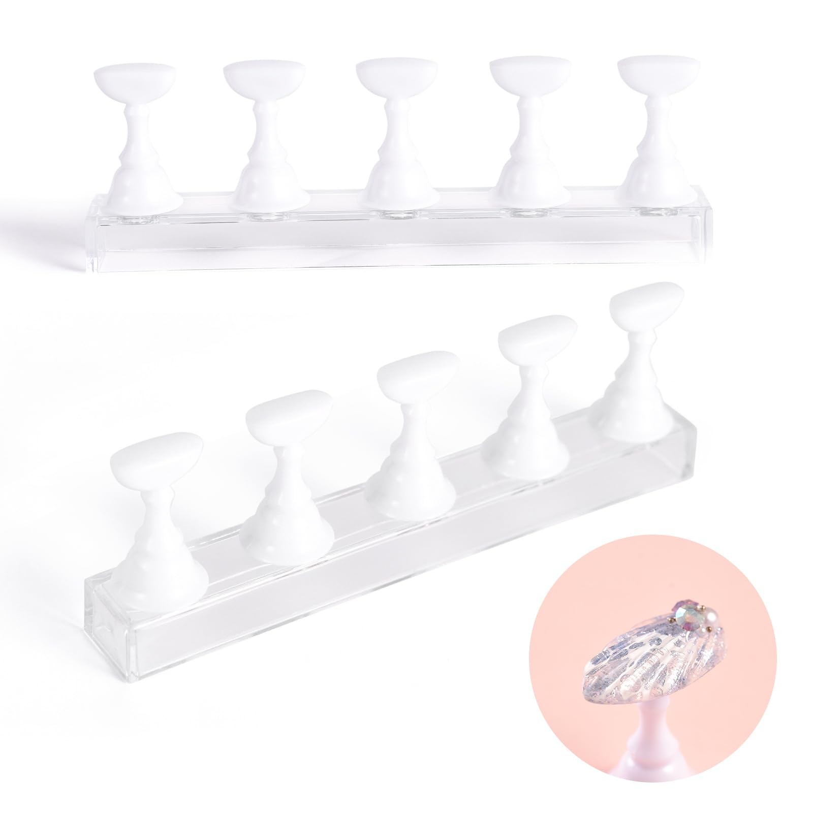 siyuwuro 2 Sets Nail Stand for Press on Nails Art Display Practice Fake Nail …