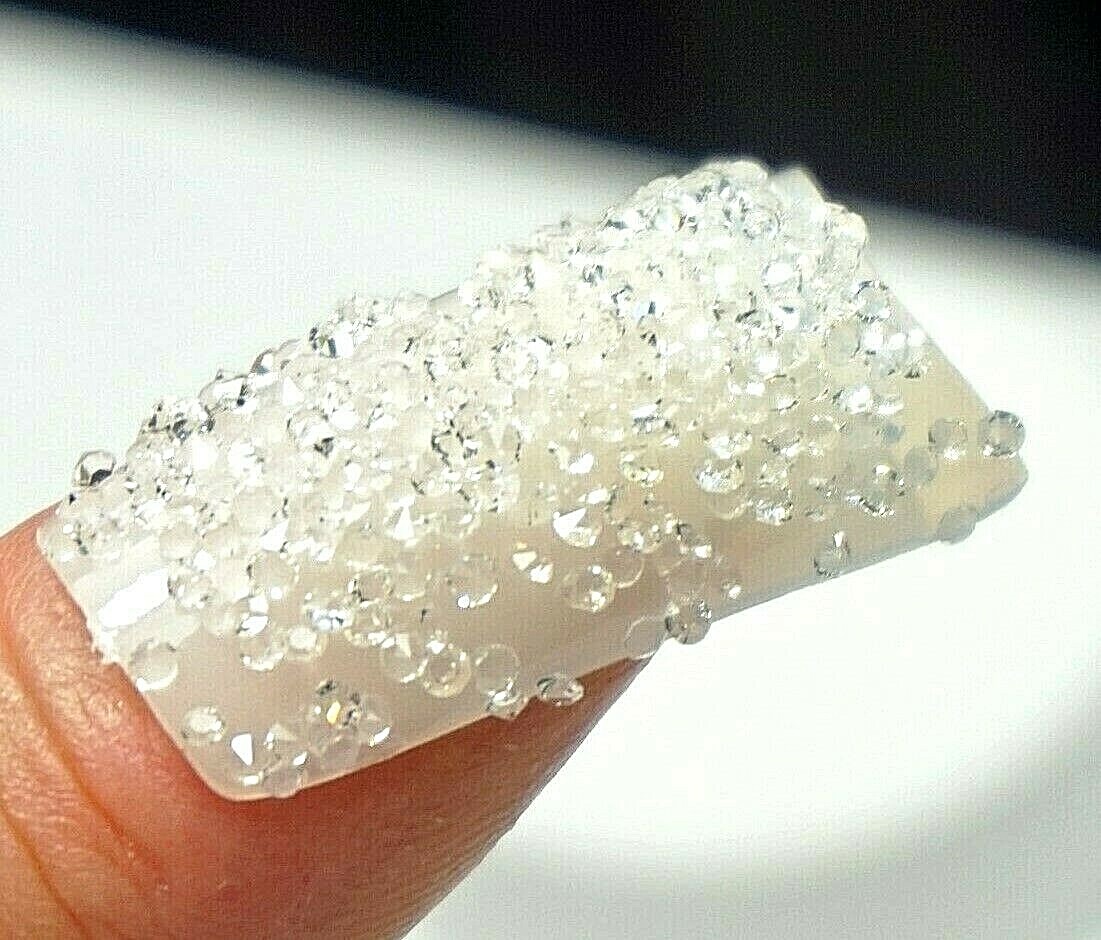 CLEAR GLASS PIXIECRYSTALS For BRIDAL NAIL ART CLEAR PREMIUM CRYSTALS IN JAR