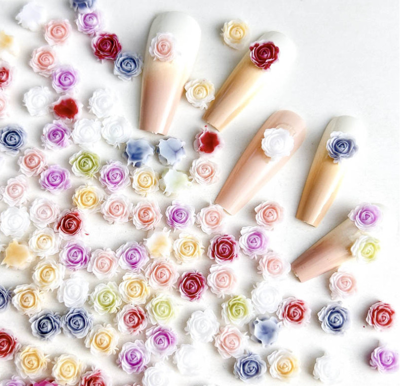 Red Pink Nail Art Jewelry Charms Mixing Collection Rose Flower Decor 20Pcs NH25