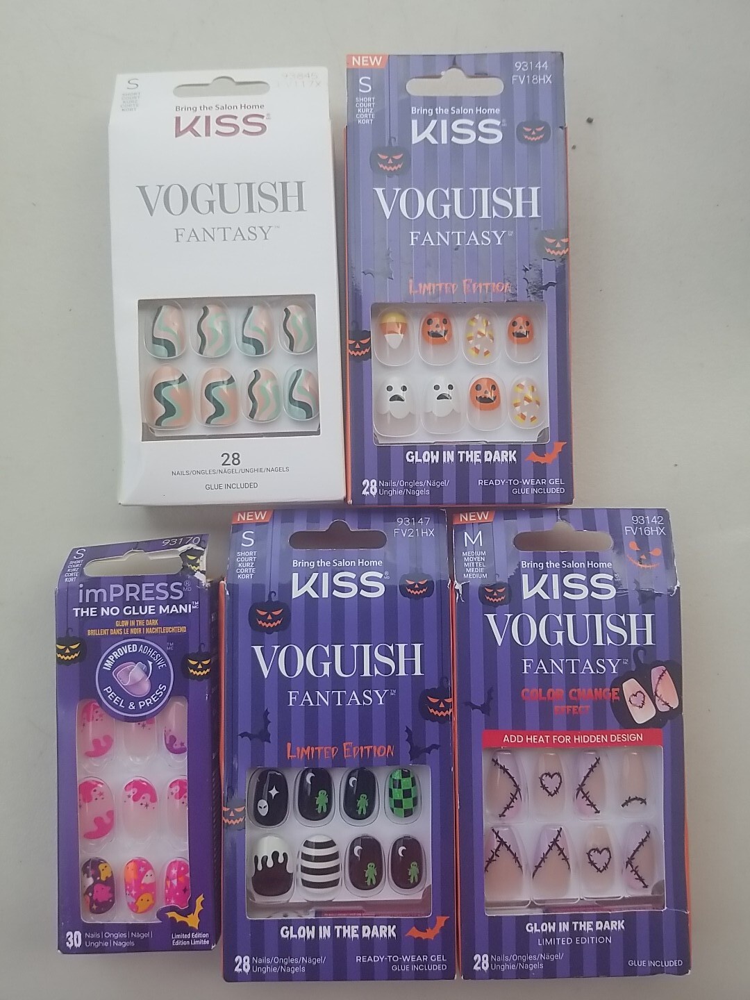 Kiss Voguish Fantasy 3 Glow In The Dark Halloween 1 Multicolored S/M 1 Impress