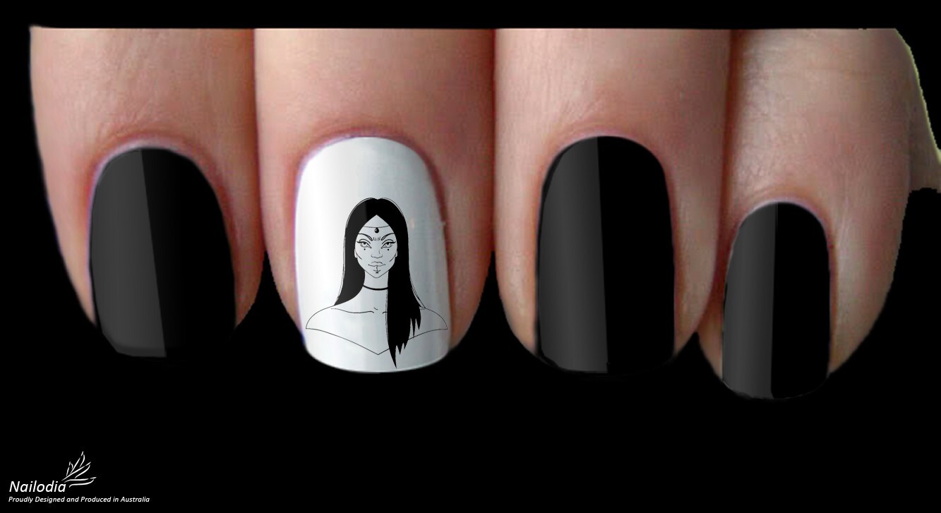 Esoteric Third Eye Nail Art Decal Sticker Water Transfer Slider – Black Magic