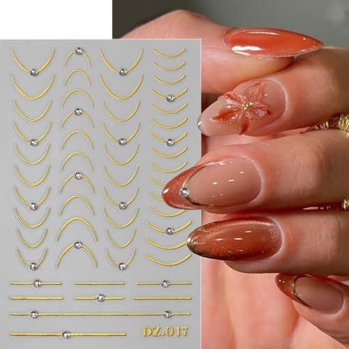 4 Sheets French Tip Nail Stickers 3D Self-Adhesive French Tip Nail Stickers-5