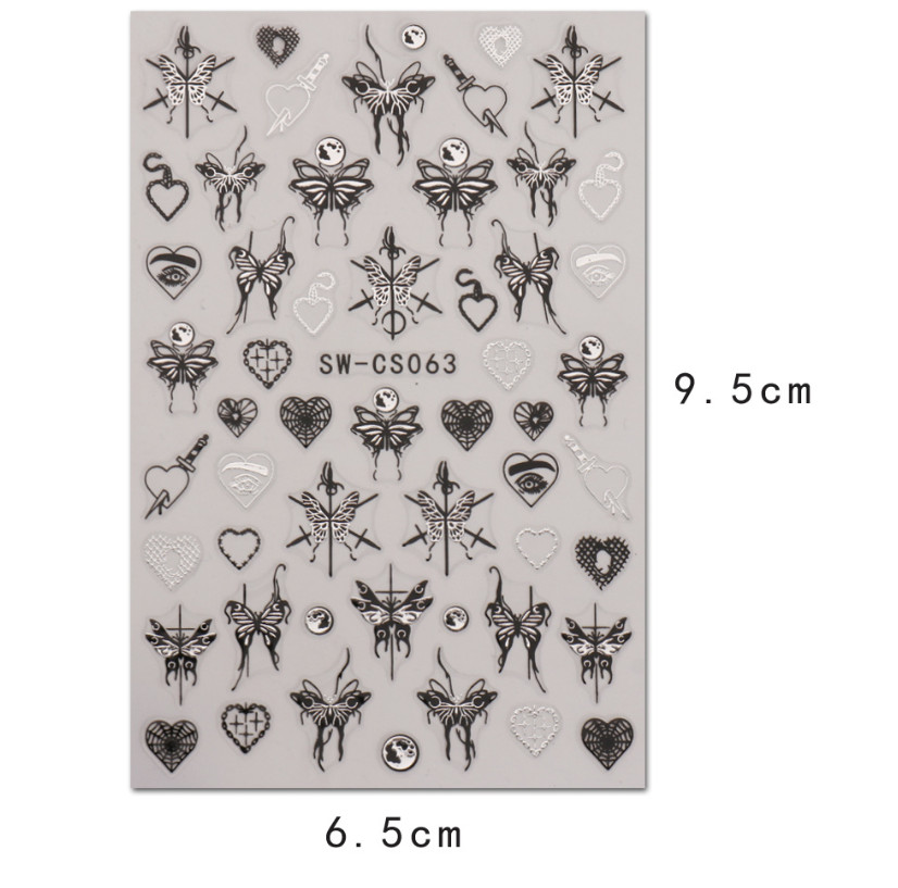 Nail Art Decoration Rose Flower Butterfly Nail Decal Self Adhesive stickers NS53