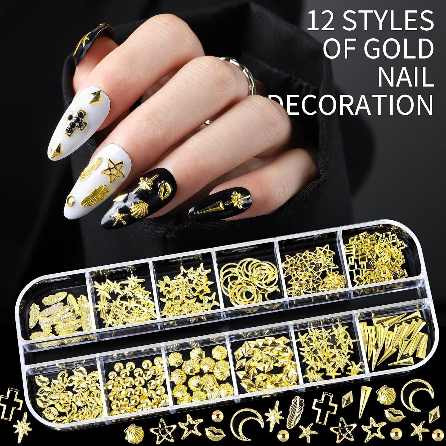 Teenitor Nail Art Kit: Charms, Gems, Stickers, Rhinestones, Pearls