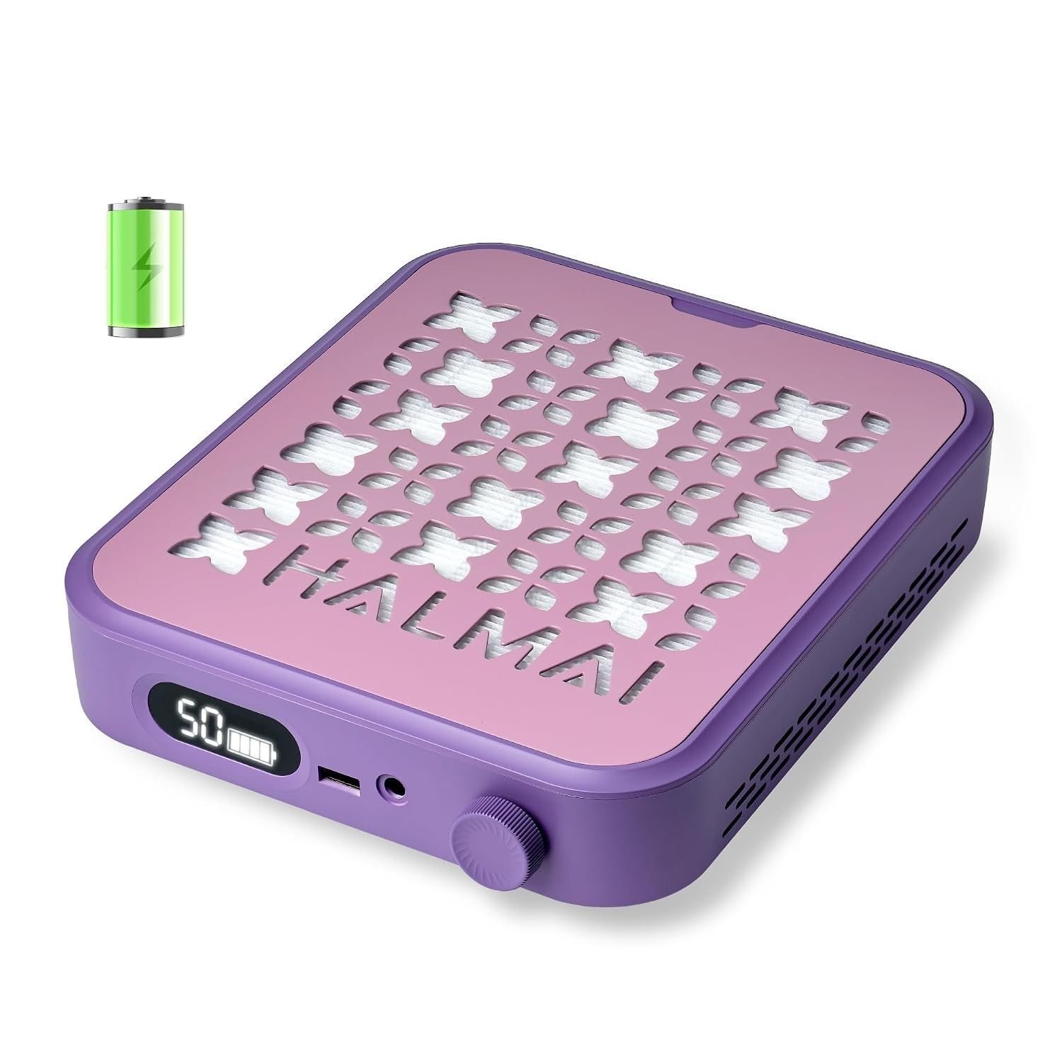 Cordless Rechargeable Nail Dust Collector – 5000 RPM & 800Pa Suction in Mauve…