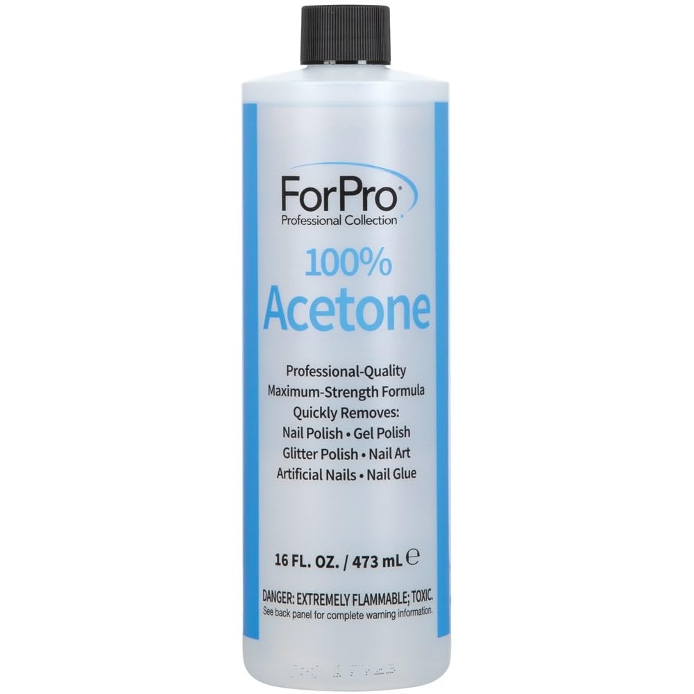 ForPro Professional Collection 100% Pure Acetone, 16 Fl Oz (Pack of 1), Clear