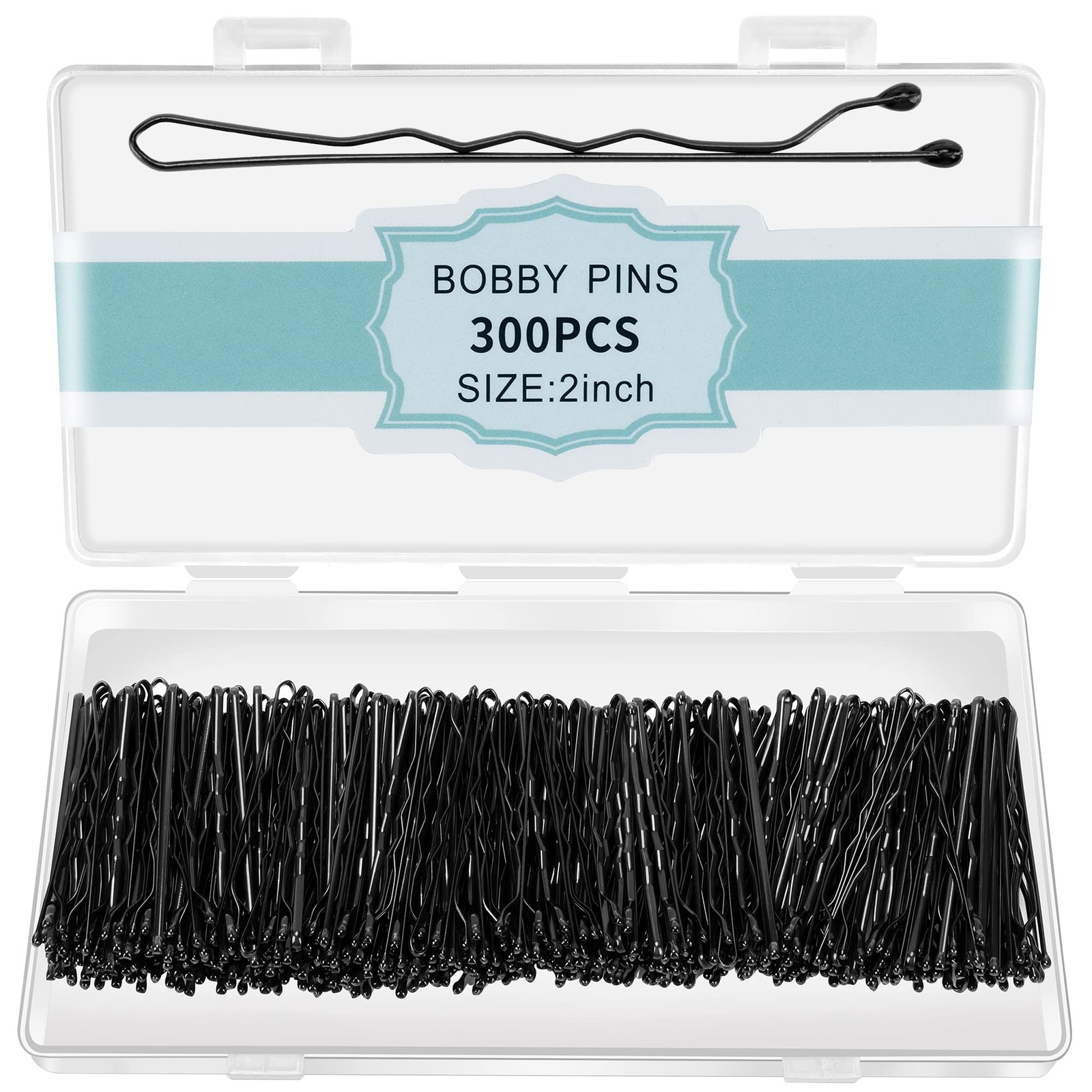 300 Pcs Bobby Pins Black, Hair for Women 1 Count (Pack of 1), Black