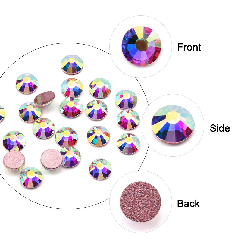 1440p Rose Gold Bottom Crystal Non Hotfix FlatBack Rhinestones DIY Nail Art Tips