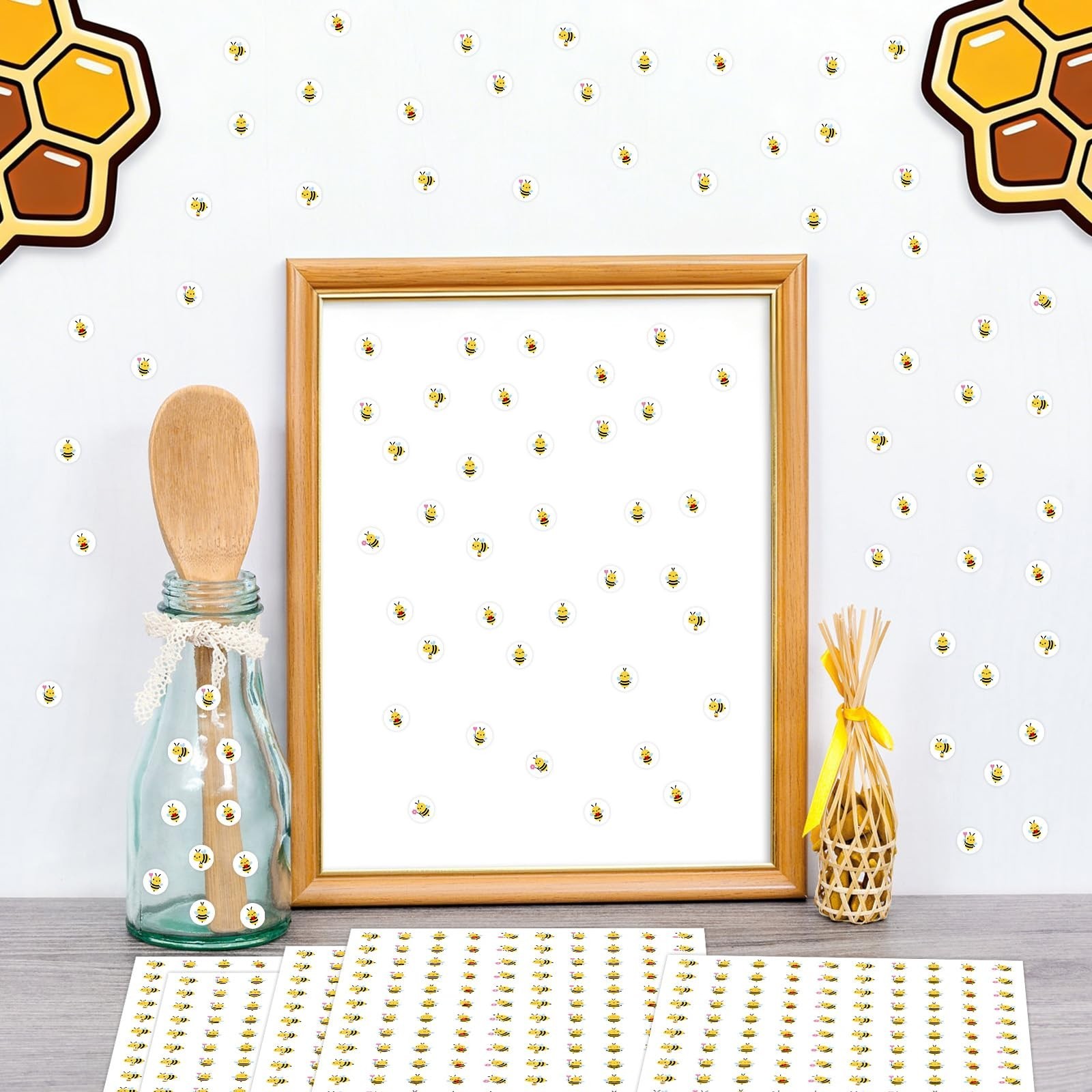 3000PCS Bee Stickers Mini Bee Stickers for Kids Crafts Self Adhesive Cute Bee…
