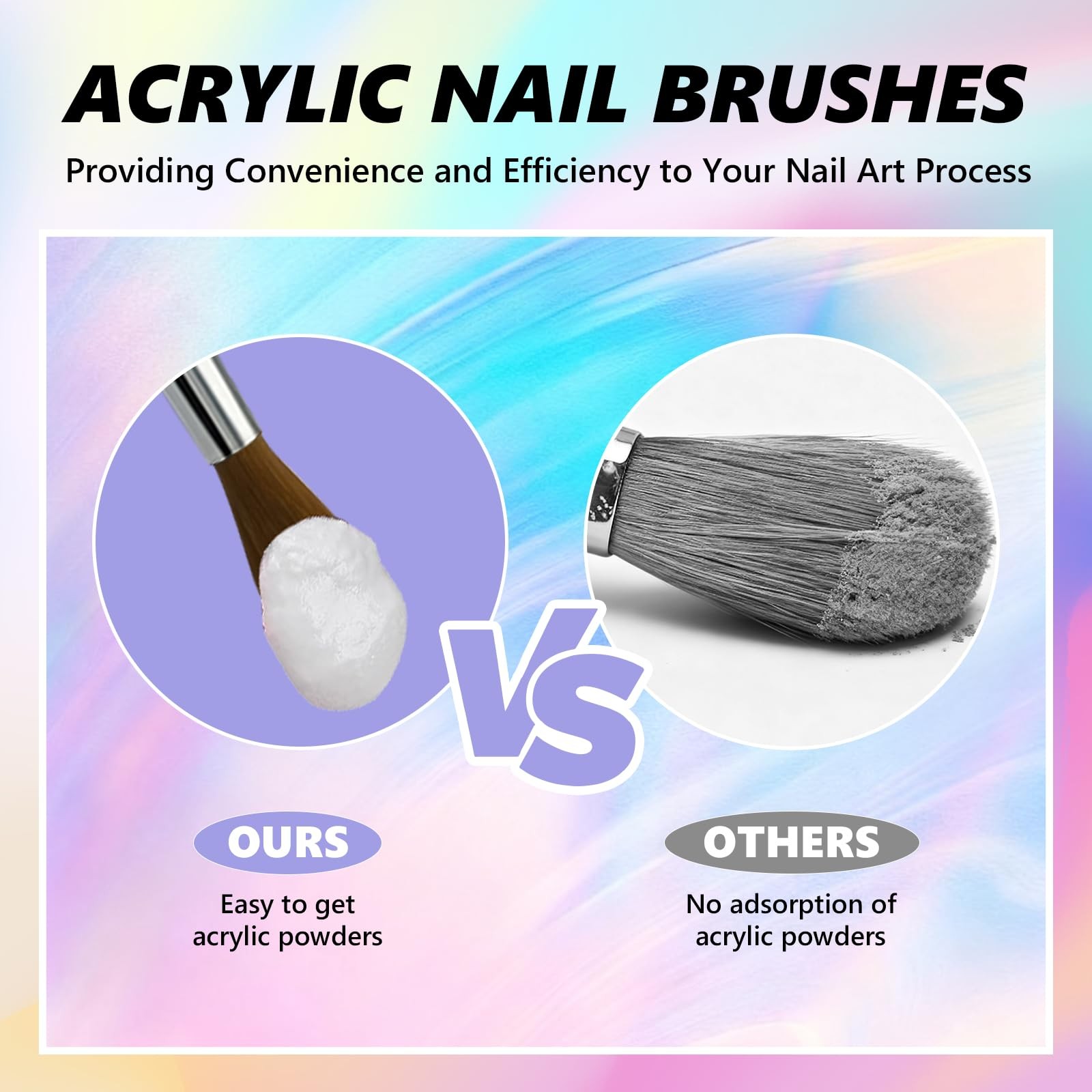 ,Acrylic Art Nail Kit with 6-Size Brushes (4/6/8/10/12/14) for Dip & Nail Art…