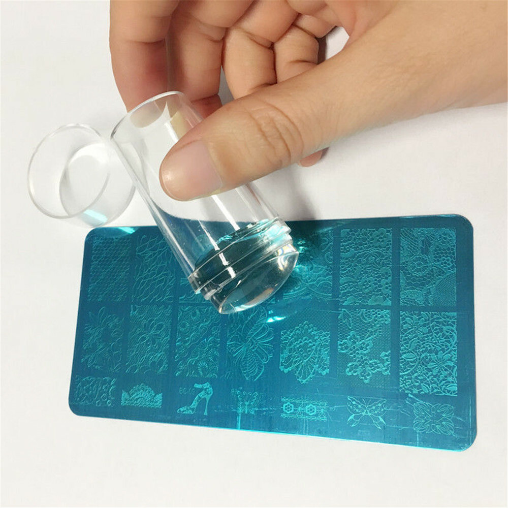 3pcs/set Clear Jelly Silicone Nail Art Stamper Scraper DIY Nail Art Stamper Tool