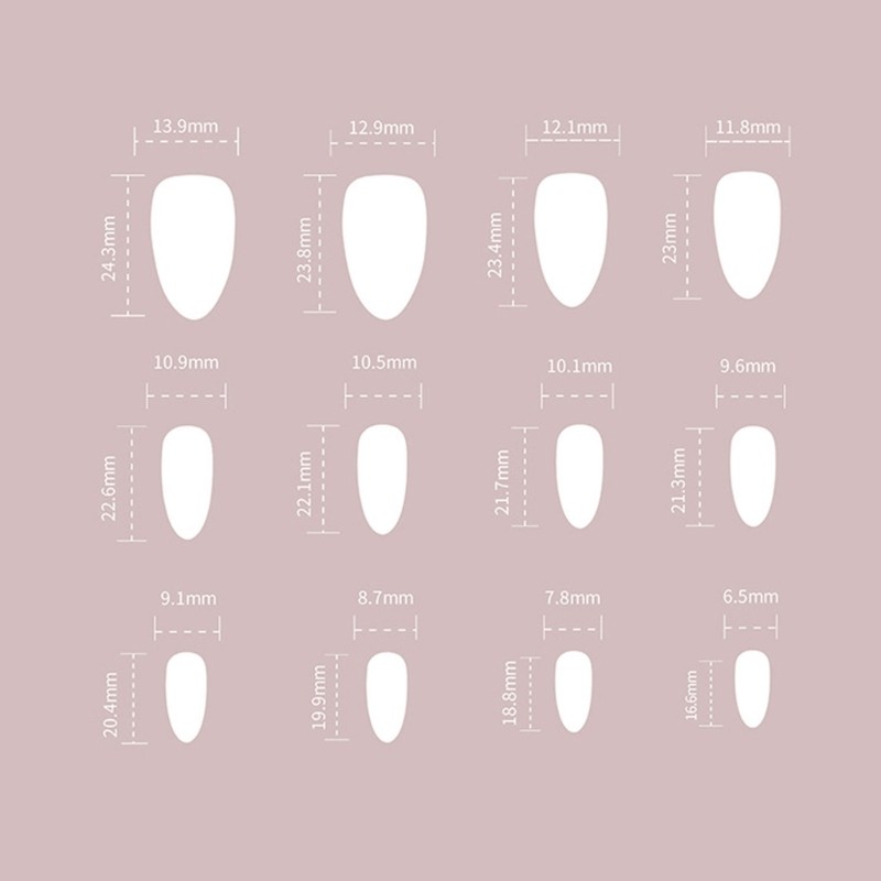 24 Pcs Lovely Flowers False Nail Sweet Press On Nail Almond Shape Acrylic Nail