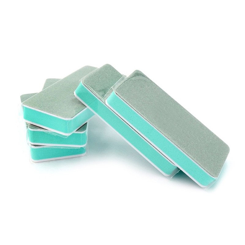 Rectangle Polishing Block Double-Sided Nail Polishing Tools Sander Green & White