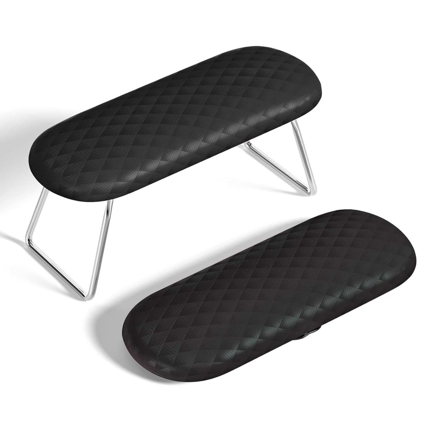 AORAEM Nail Arm Rest, Foldable Leather Rest with Non-slip Black