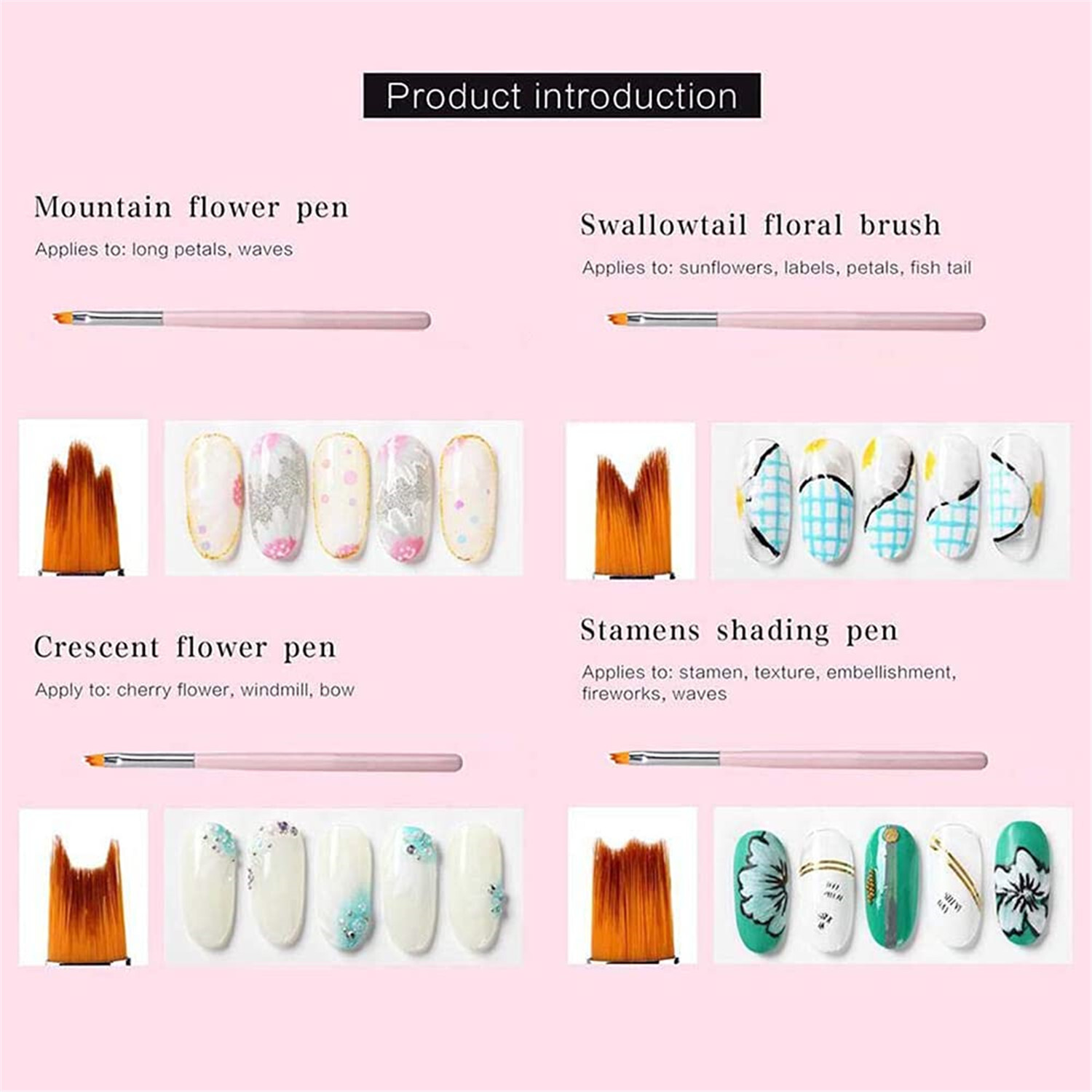 8 Pcs Nail Art Design Brush Acrylic Nail Gel Polish Painting Brush Drawing Pen