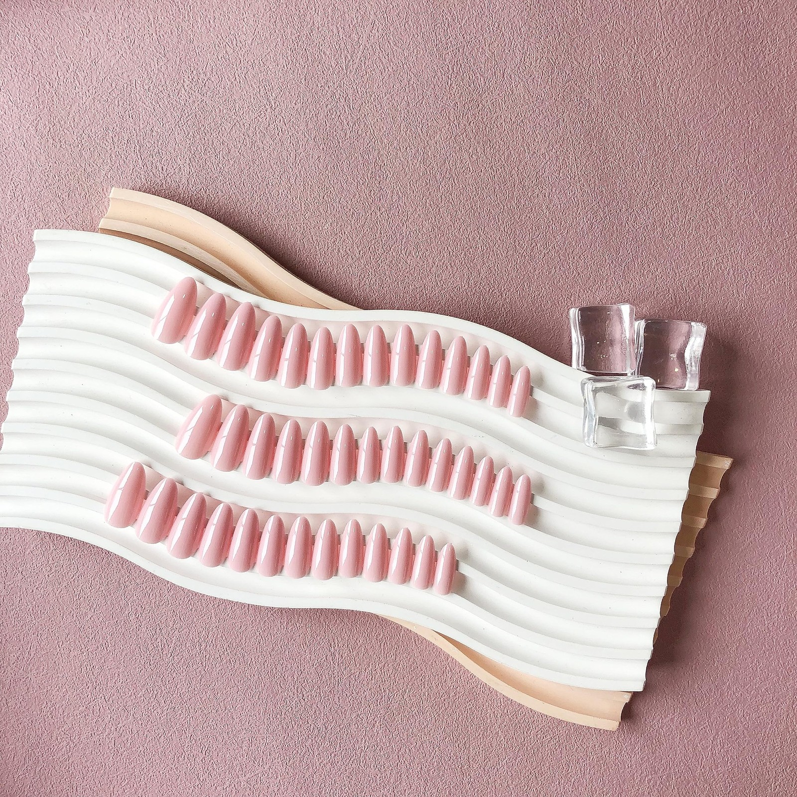 48Pcs Nude Pink Press on Nails Almond Nails Glue on Nails Medium Length Almon…