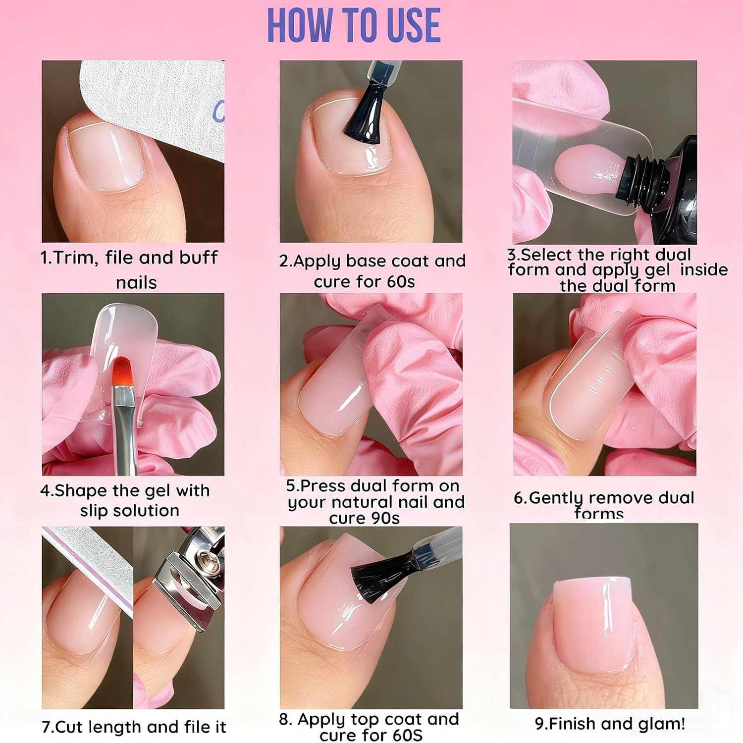 Toe Dual Form, Wider 16 Sizes Pre-Etched Polygel Toenail Forms Reusable,Fast Toe