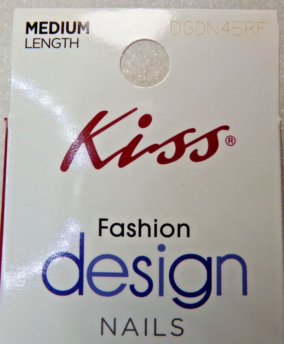 Kiss Fashion Design, Orange, Green, Yellow Swirls Glue On Nail Medium