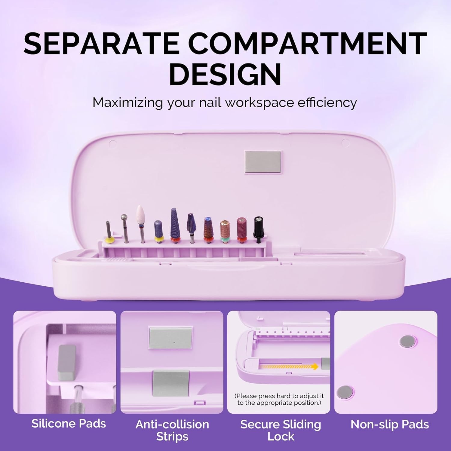 Acrylic Nail Tool Stora Box, Portable Dustproof Stand