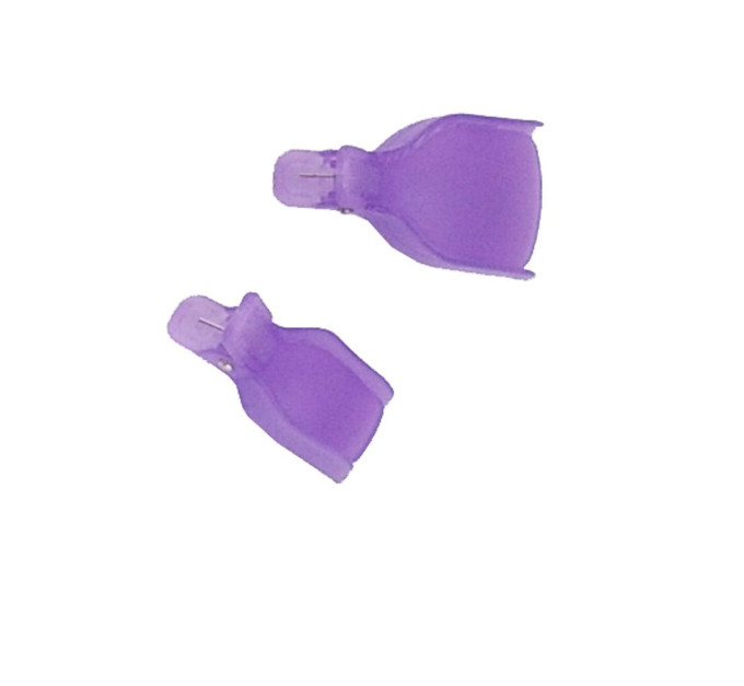10 Reusable Toenail Nail Art Soak Off Cap Clip UV Gel Polish Remover Tool Purple